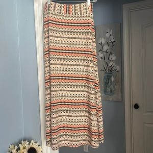 Peachy Olive Colored Maxi Skirt, Small